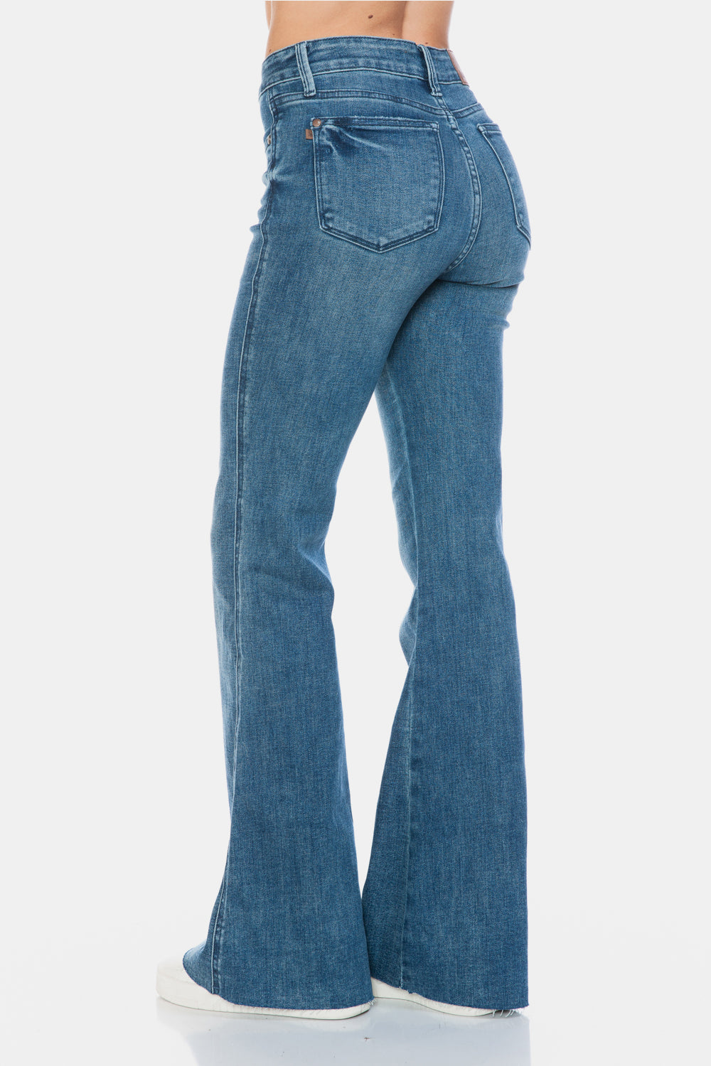 Judy Blue Full Size Tummy Control Cut Hem Flare Jeans - Get Stylish