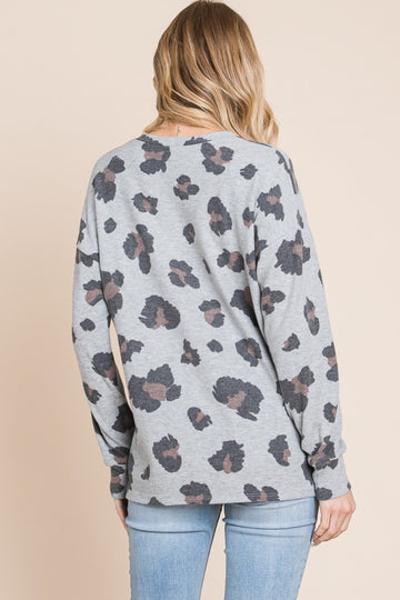 Leopard Drop Shoulder T-Shirt