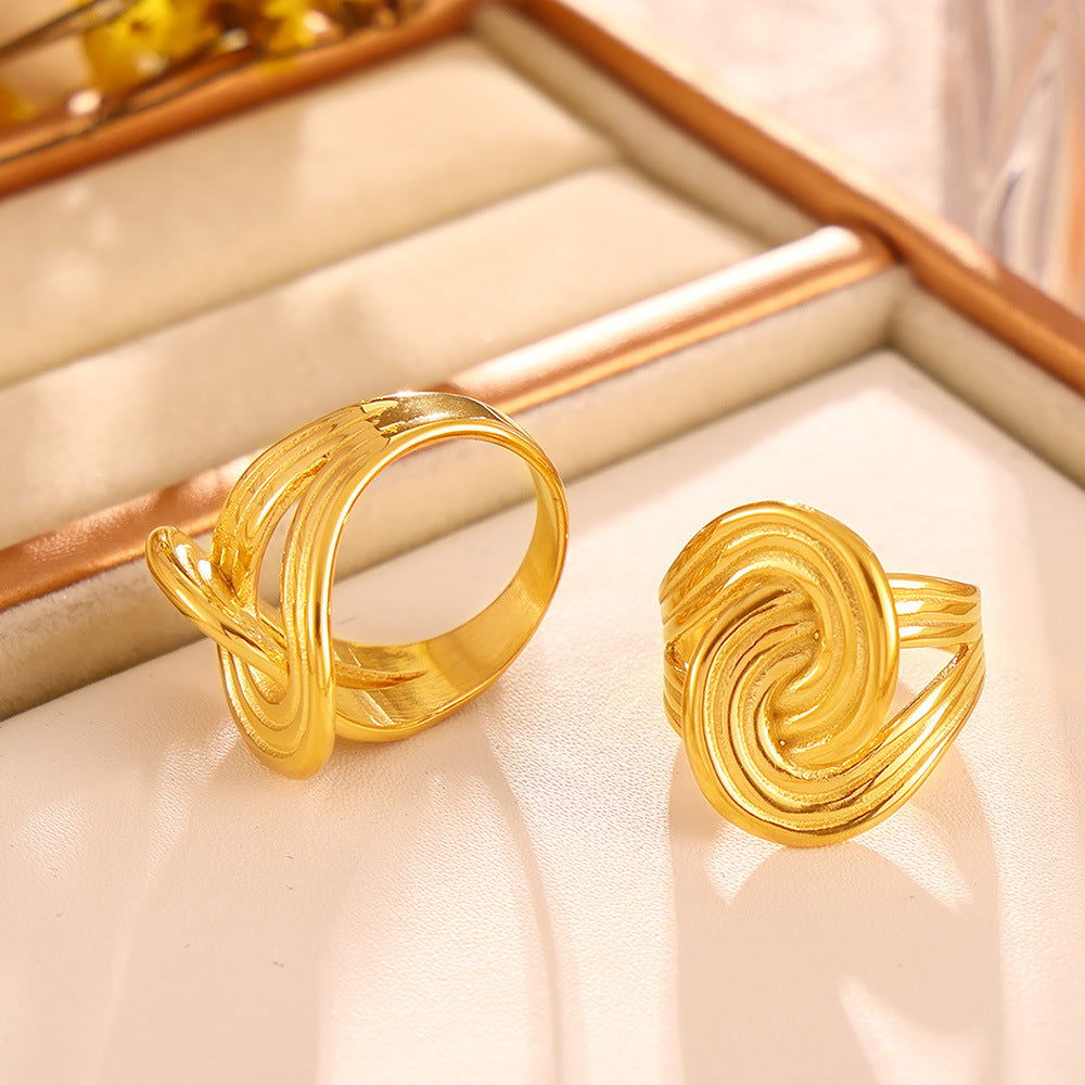 18K Gold-Plated Twisted Ring - Get Stylish