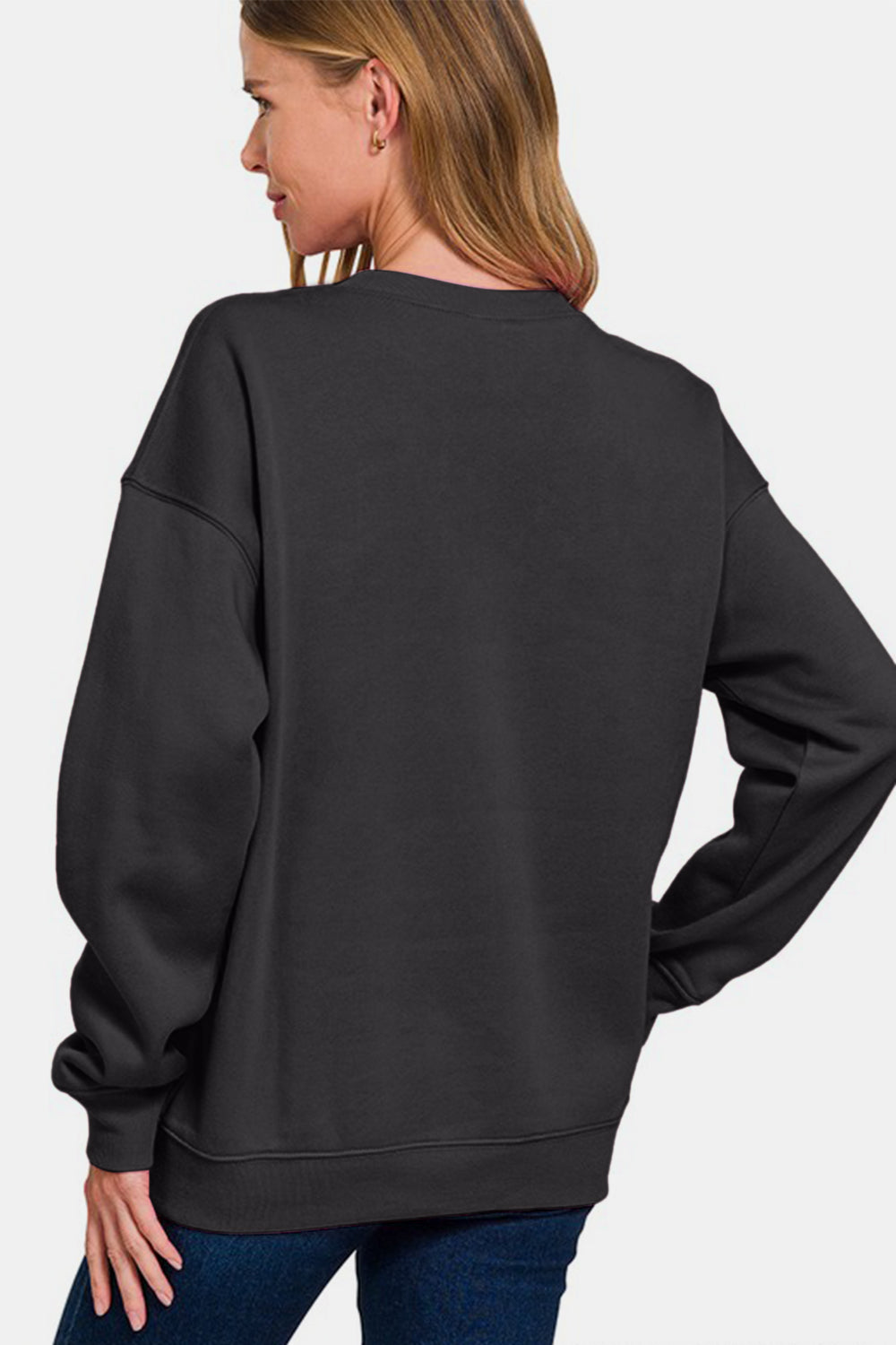 Zenana WEEKEND Round Neck Dropped Shoulder Sweatshirt - Get Stylish