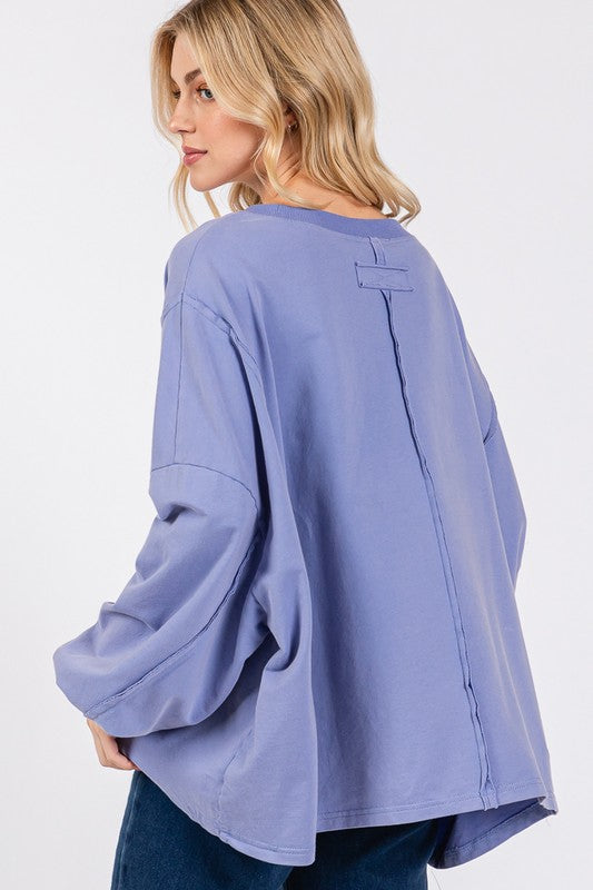 SAGE + FIG Flower Patch Dropped Shoulder Oversize Top - Get Stylish