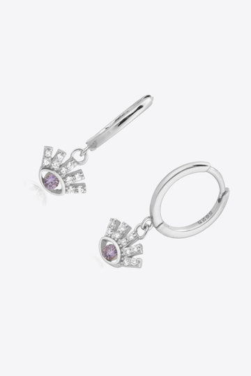 925 Sterling Silver Huggie Drop Earrings