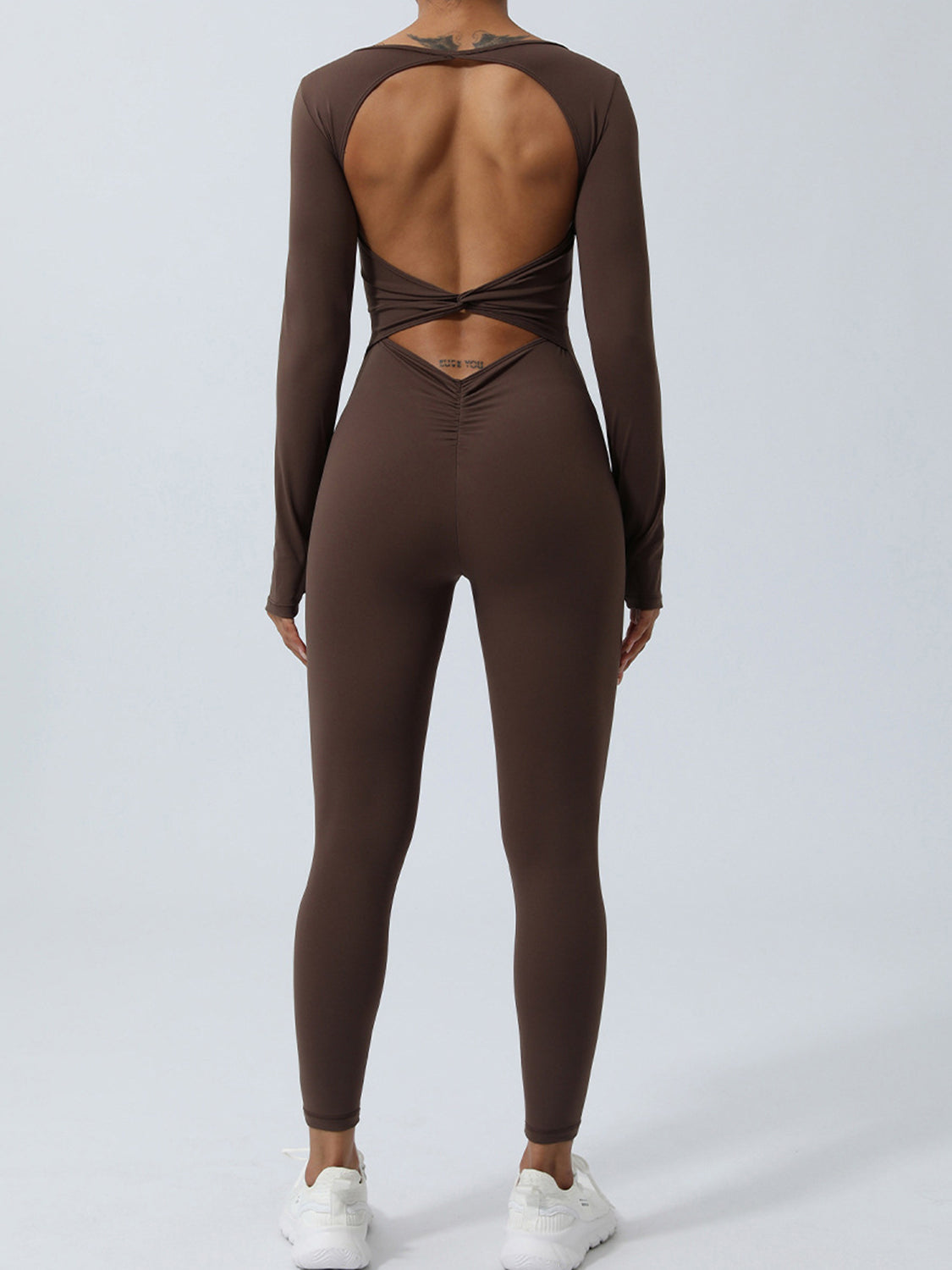 Twisted Backless Long Sleeve Jumpsuit - Get Stylish