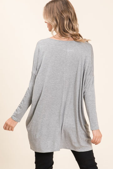 Round Neck Long Sleeve Oversized Top