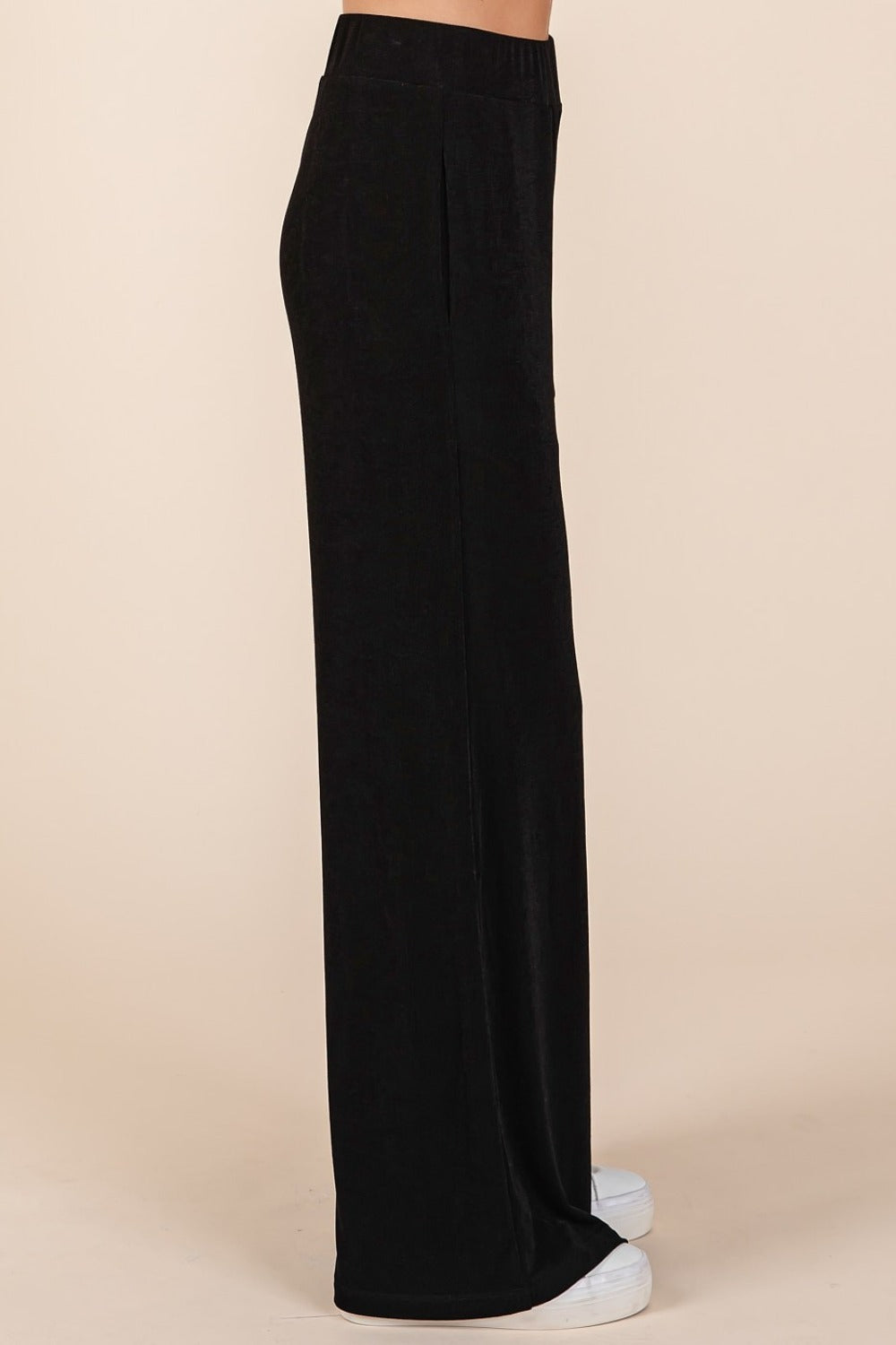 Mittoshop Elastic Waist Pants with Side Pockets - Get Stylish