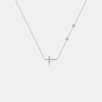 Zircon 925 Sterling Silver Cross Necklace