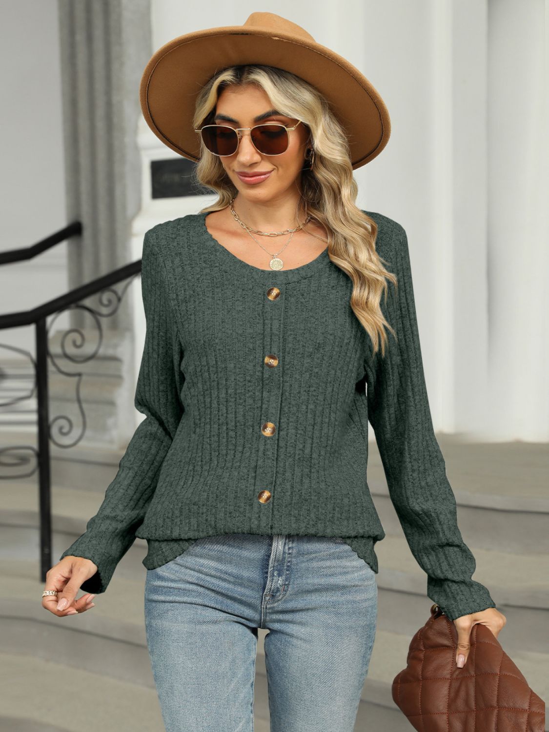 Round Neck Long Sleeve T-Shirt - Get Stylish