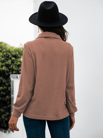 Half Button Long Sleeve T-Shirt