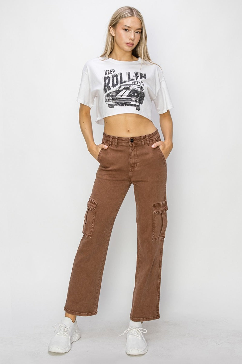 Risen Full Size High Rise Cargo Jeans - Get Stylish