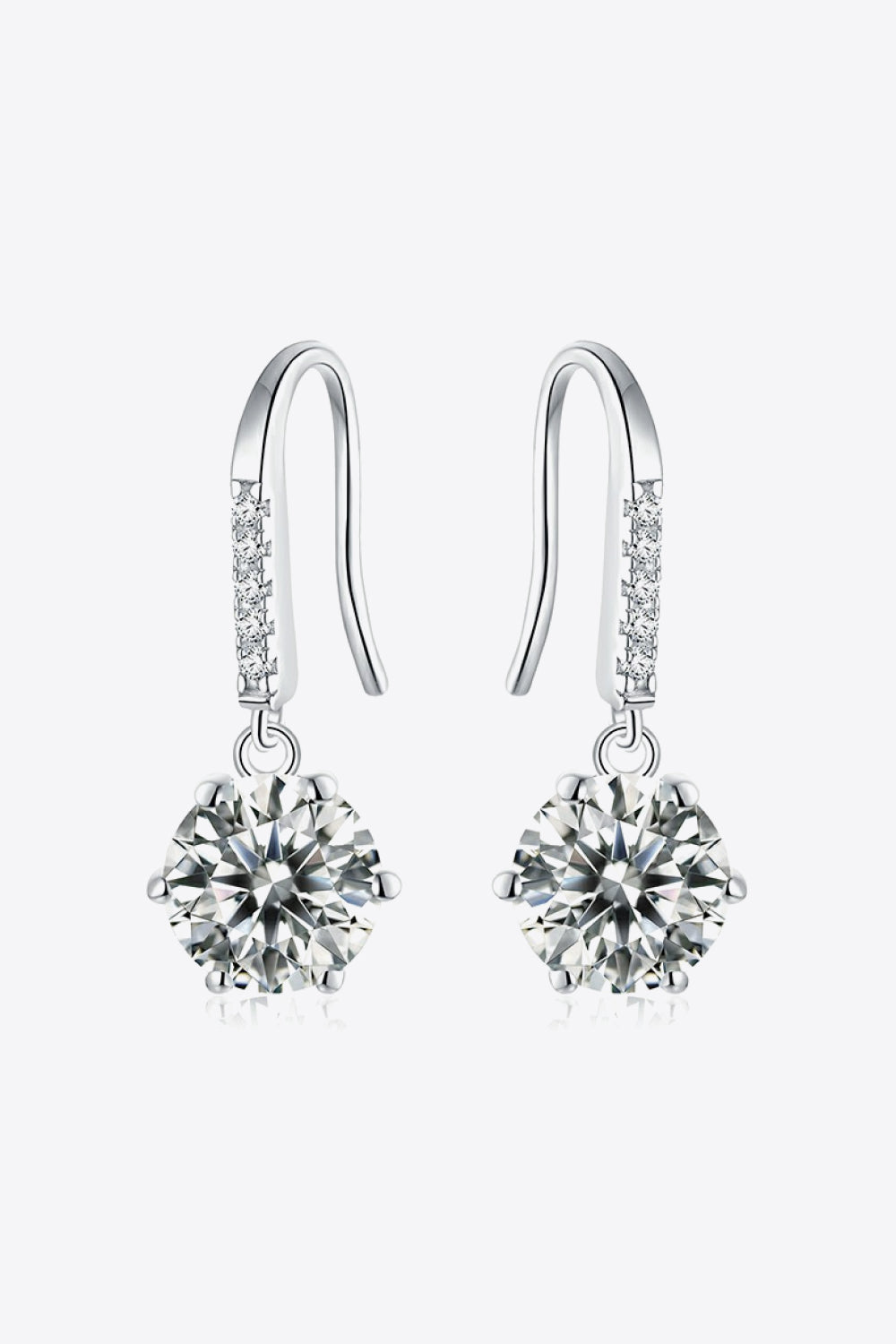 6-Prong Moissanite Drop Earrings - Get Stylish