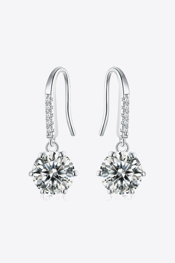 6-Prong Moissanite Drop Earrings