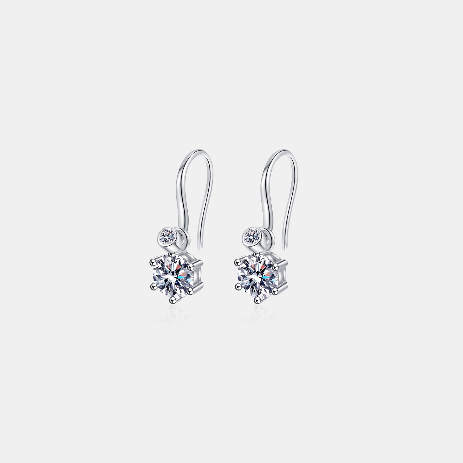 2 Carat Moissanite 925 Sterling Silver Earrings