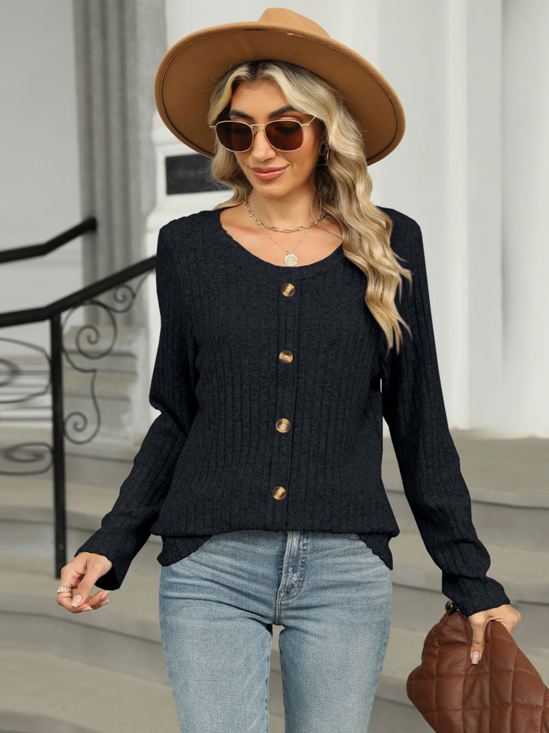 Round Neck Long Sleeve T-Shirt - Get Stylish