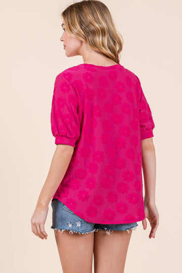 Textured Floral Pattern Top