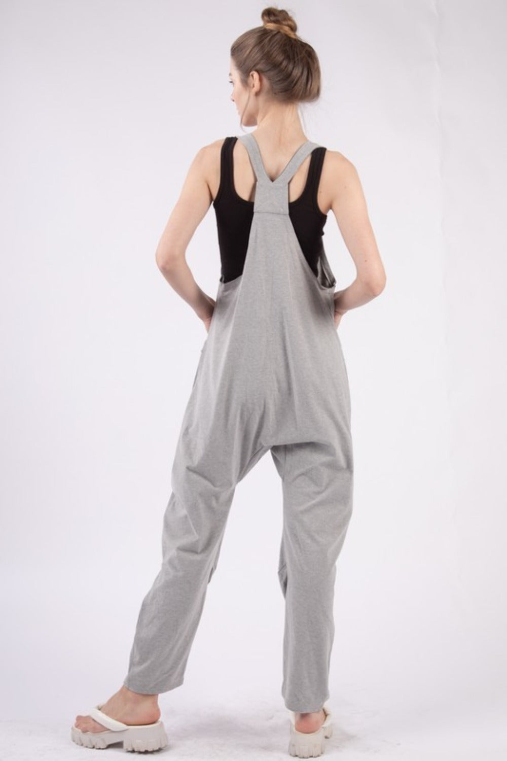 VERY J  Plunge Sleeveless Jumpsuit with Pockets - Get Stylish