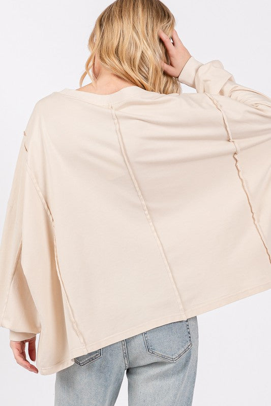 SAGE + FIG Flower Patch Dropped Shoulder Oversize Top - Get Stylish