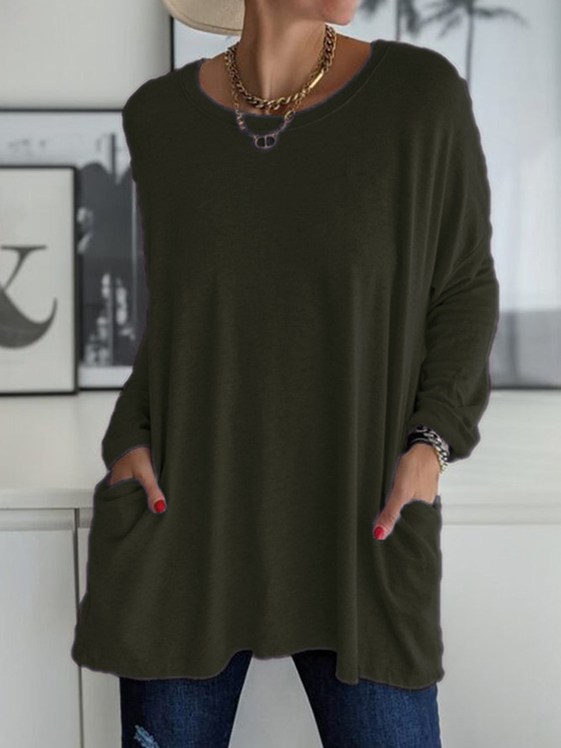 Full Size Round Neck Long Sleeve T-Shirt