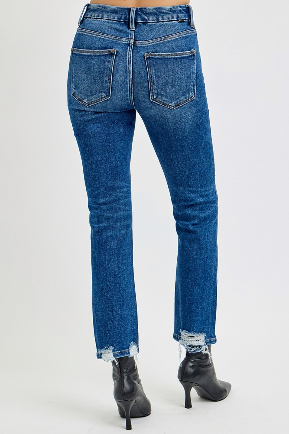 RISEN Full Size High Rise Distressed Crop Straight Jeans - Get Stylish