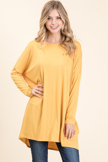 Round Neck Long Sleeve Oversized Top