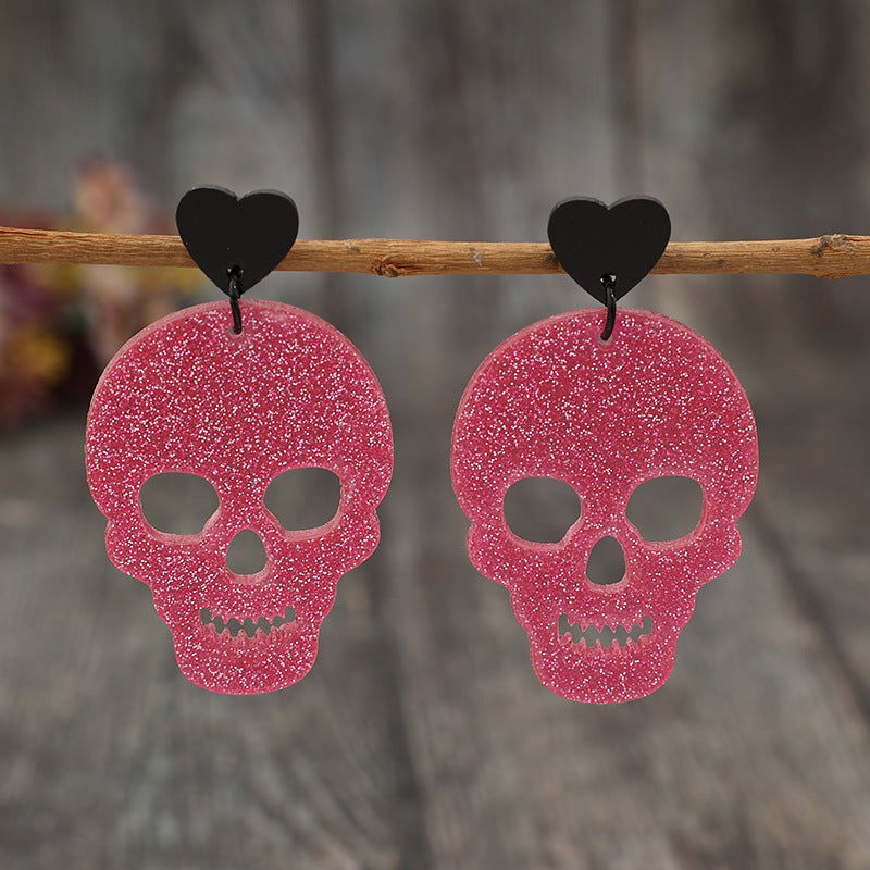 Acrylic Skeleton & Heart Earrings - Get Stylish