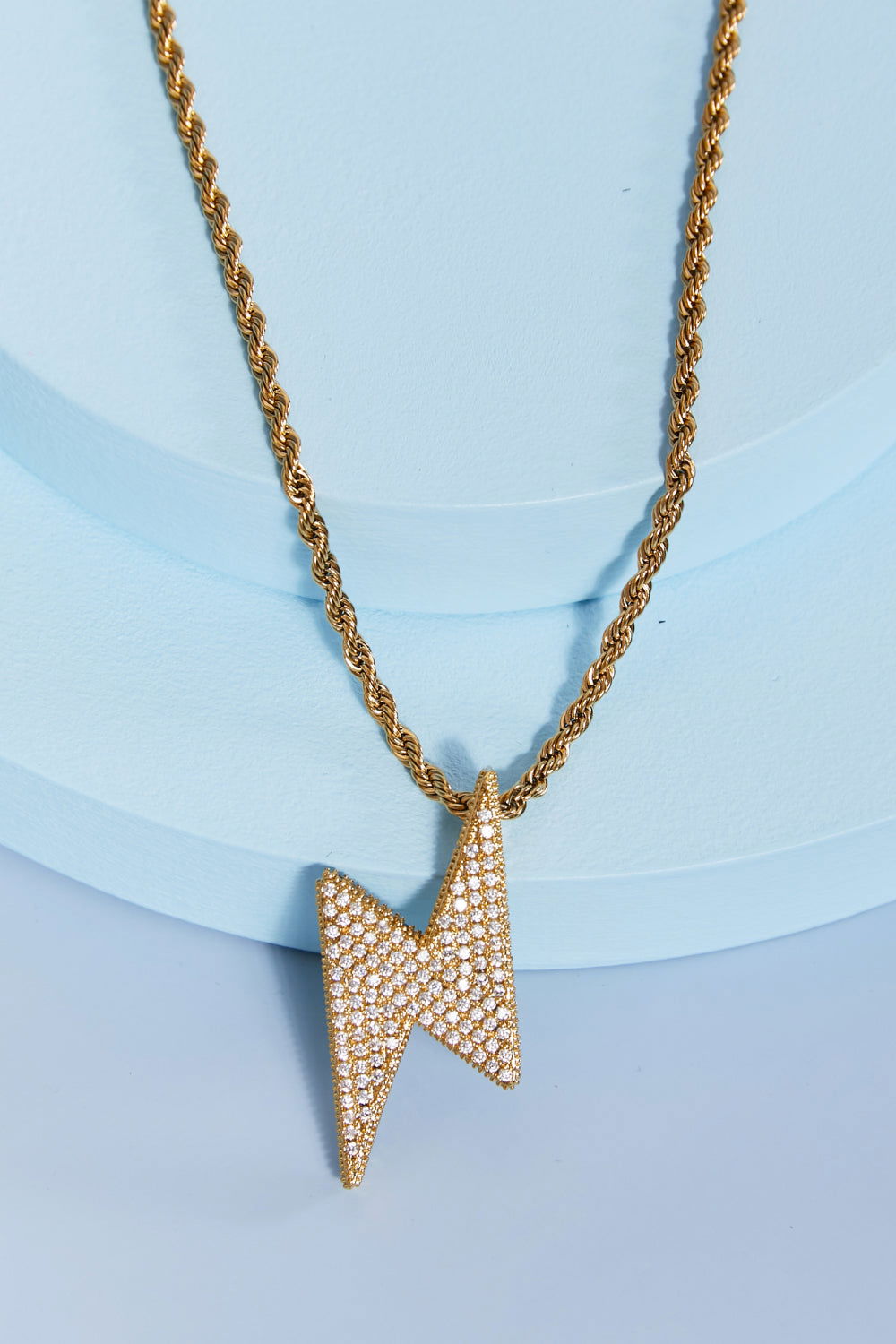 Brass Lightning Pendant Necklace - Get Stylish