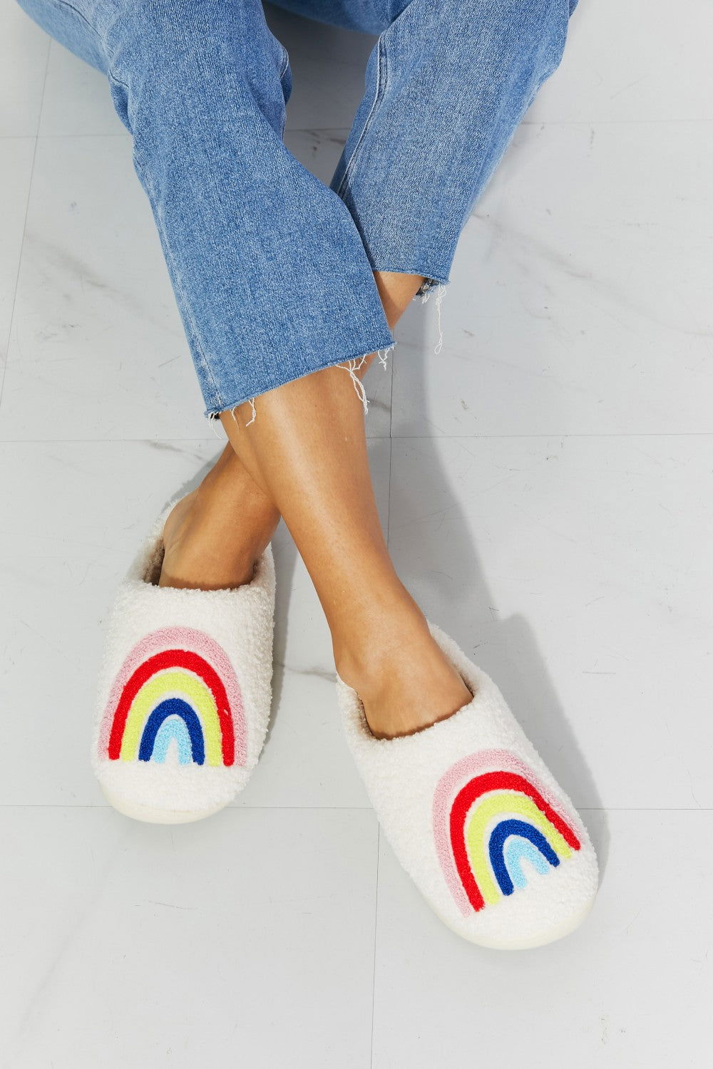 MMShoes Rainbow Plush Slipper - Get Stylish