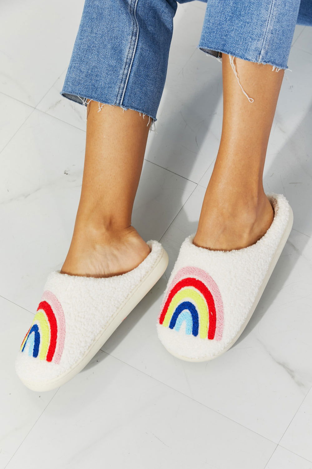 MMShoes Rainbow Plush Slipper - Get Stylish