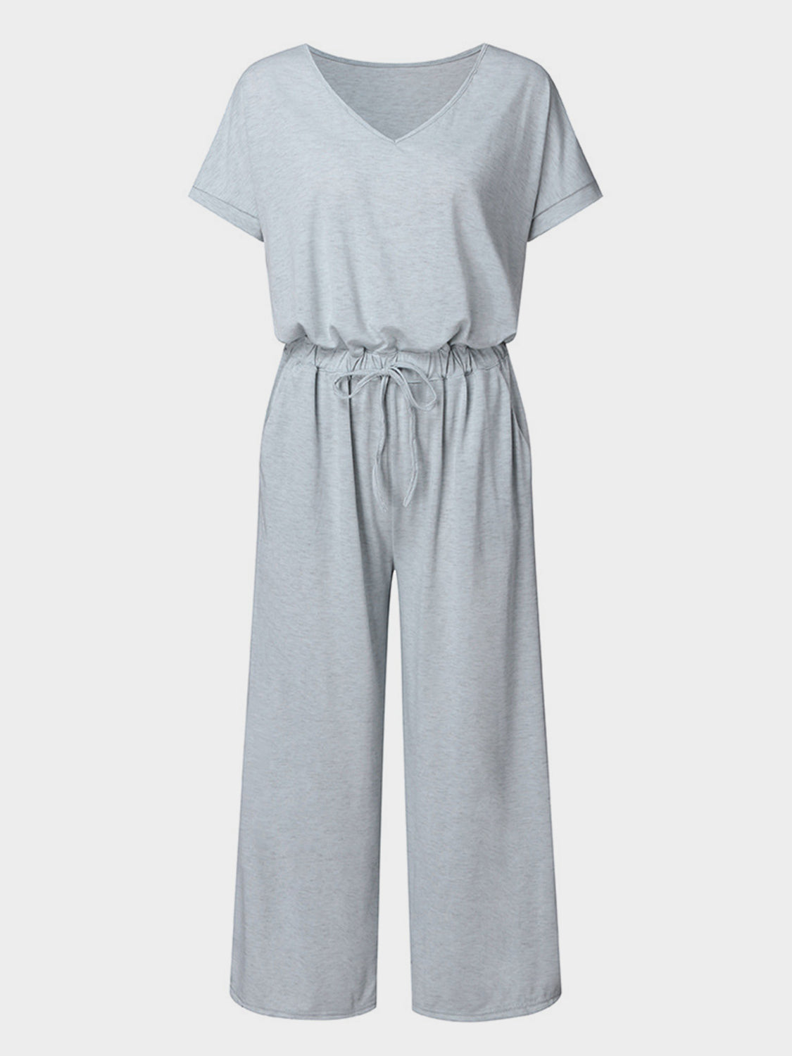 V-Neck Short Sleeve Jumpsuit - Get Stylish