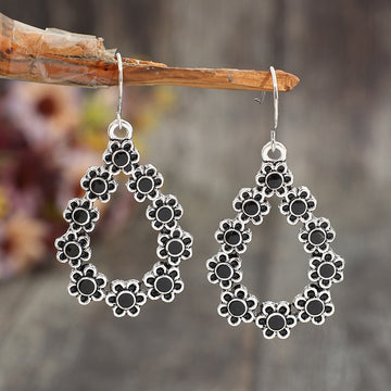 Alloy Flower Teardrop Shape Earrings