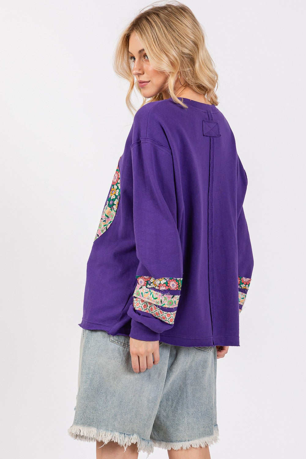 SAGE+FIG Peace Applique Patch Long Sleeve Top - Get Stylish