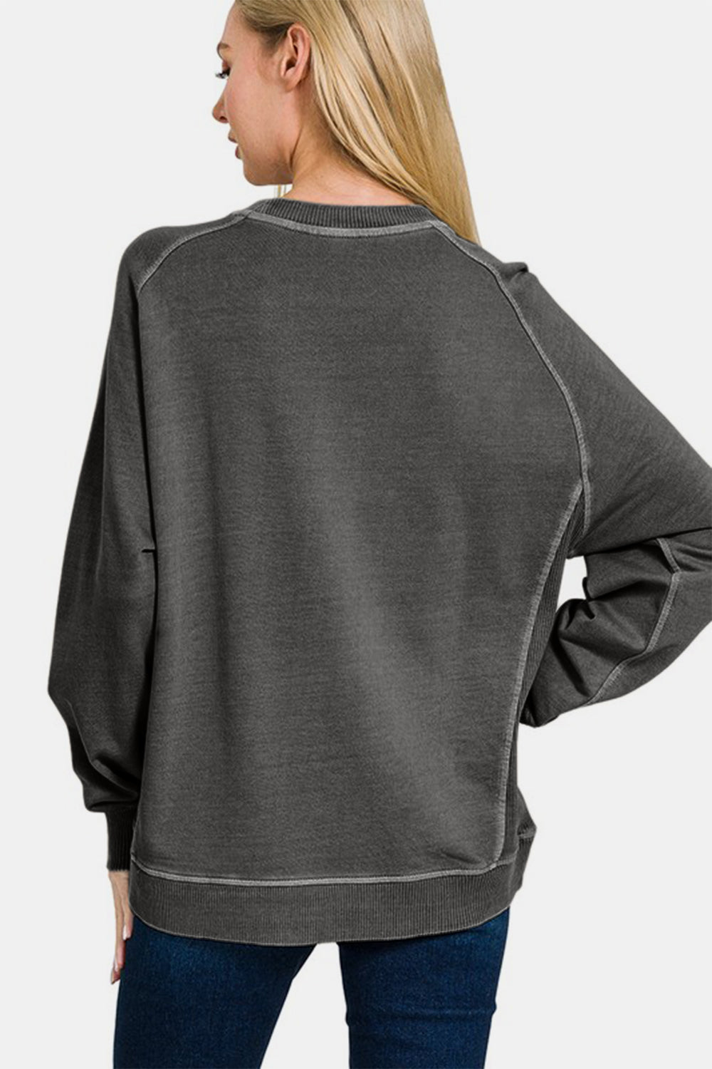 Zenana Full Size Pigment Dyed French Terry Sweatshirt - Get Stylish