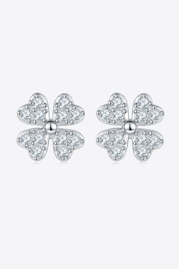 Adored Moissanite Four Leaf Clover Stud Earrings