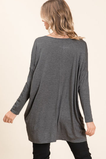 Round Neck Long Sleeve Oversized Top