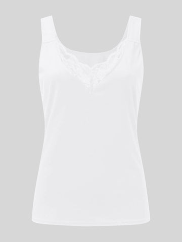 Full Size Lace Detail Sweetheart Neck Tank